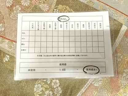 平和屋着物◎六通柄袋帯　唐織　花丸文　金銀糸　正絹　逸品　AABL5653yx