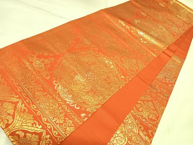 平和屋着物◎六通柄　本袋帯　正倉院花文　金糸　正絹　逸品　AABL5663yx