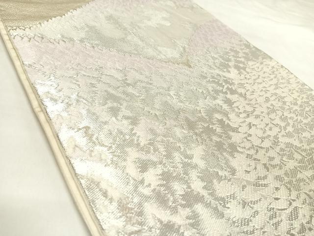 平和屋着物◎西陣　服部織物謹製　六通柄袋帯　唐織　松風　銀糸　正絹　逸品　AABL5664yx