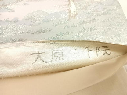 平和屋着物◎六通柄袋帯　唐織　大原三千院　プラチナ二重箔　正絹　逸品　AABL5668yx