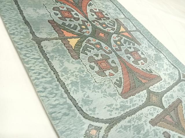 平和屋着物◎西陣　老舗　渡文謹製　手織　六通柄　本袋帯　瑠璃錦　金糸　正絹　逸品　AABL5681yx
