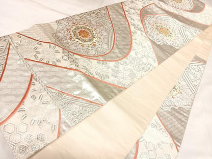 平和屋着物◎六通柄袋帯　唐織　正倉院花文　金銀糸　正絹　逸品　AABL5688yx