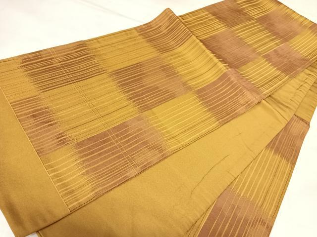 平和屋着物◎六通柄　京袋帯　市松　正絹　逸品　AABL5691yx