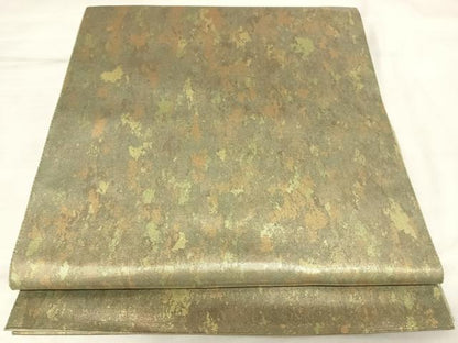 平和屋着物◎全通柄袋帯　霞文　金糸　引箔　正絹　逸品　AABL5693yx