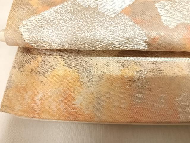 平和屋着物◎西陣　木野織物謹製　六通柄袋帯　破れ色紙文　金銀糸　引箔　正絹　逸品　AABL5718yx