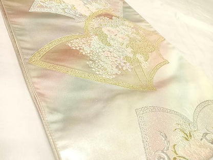平和屋着物◎六通柄袋帯　唐織　花車文　金銀糸　鈴乃屋扱い　正絹　逸品　AABL5730yx
