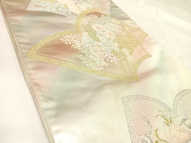 平和屋着物◎六通柄袋帯　唐織　花車文　金銀糸　鈴乃屋扱い　正絹　逸品　AABL5730yx