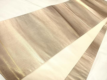 平和屋着物◎全通柄袋帯　霞文　金糸　正絹　逸品　AABL5734yx