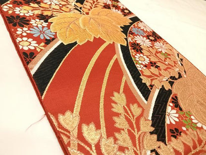 平和屋着物◎六通柄袋帯　唐織　錦華　金糸　正絹　逸品　AABL5739yx