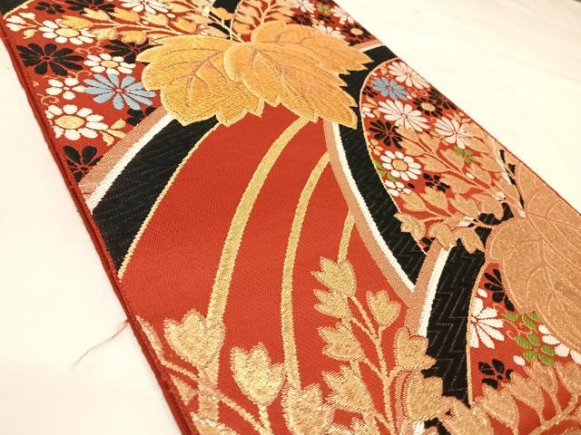 平和屋着物◎六通柄袋帯　唐織　錦華　金糸　正絹　逸品　AABL5739yx