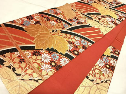 平和屋着物◎六通柄袋帯　唐織　錦華　金糸　正絹　逸品　AABL5739yx