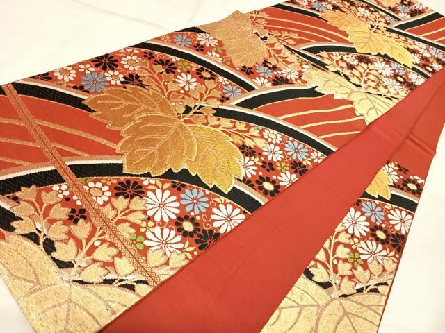平和屋着物◎六通柄袋帯　唐織　錦華　金糸　正絹　逸品　AABL5739yx
