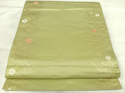 平和屋着物◎両面　六通柄袋帯　唐織　鳳凰花丸文　金糸　正絹　逸品　AABL5742yx