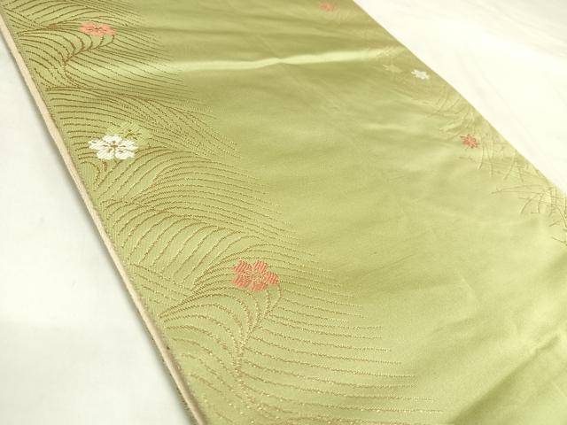 平和屋着物◎両面　六通柄袋帯　唐織　鳳凰花丸文　金糸　正絹　逸品　AABL5742yx