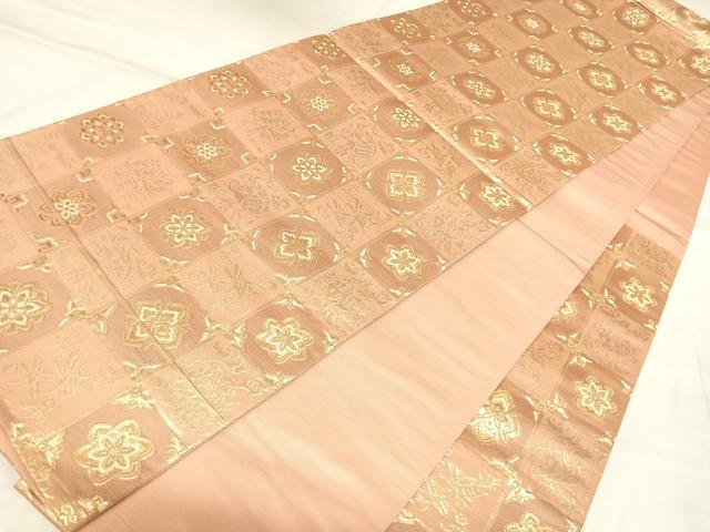 平和屋着物◎六通柄袋帯　唐織　道長鳳凰唐草文　金糸　正絹　逸品　AABL5756yx