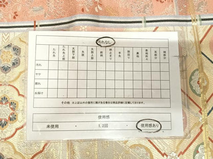 平和屋着物◎六通柄袋帯　唐織　花鳥文　金銀糸　正絹　逸品　AABL5758yx