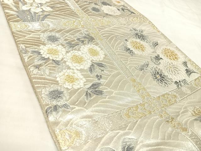 平和屋着物◎六通柄袋帯　唐織　草花文　金銀糸　正絹　逸品　AABL5772yx