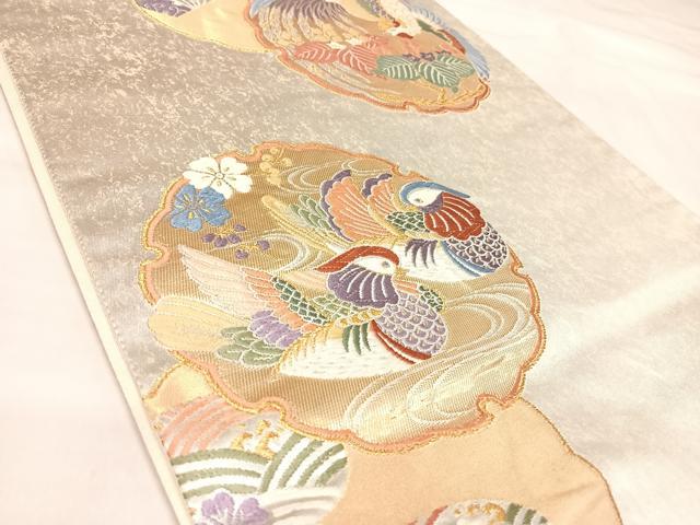 平和屋着物◎六通柄袋帯　唐織　雪輪鳳凰文　金銀糸　正絹　逸品　AABL5775yx