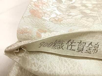 平和屋着物◎900織佐賀錦　六通柄袋帯　風景文　金銀糸　正絹　逸品　AABL5784yx