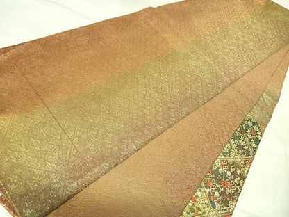 平和屋着物◎佐賀錦　太鼓柄袋帯　唐織　蜀江花文　金糸　正絹　逸品　AABL5789yx