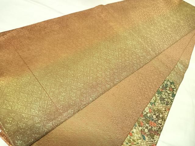 平和屋着物◎佐賀錦　太鼓柄袋帯　唐織　蜀江花文　金糸　正絹　逸品　AABL5789yx
