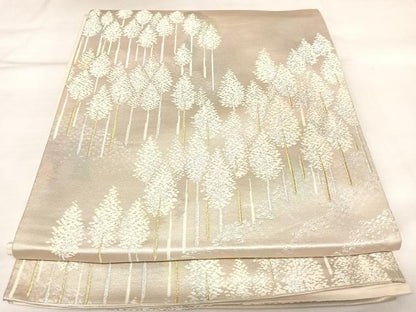 平和屋着物◎六通柄袋帯　唐織　北山　金銀糸　正絹　逸品　AABL5799yx