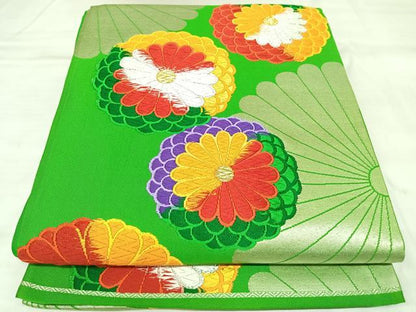 平和屋着物◎六通柄袋帯　唐織　毬花文　金銀糸　正絹　逸品　AABL5818yx