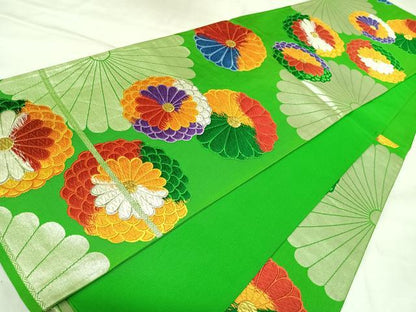 平和屋着物◎六通柄袋帯　唐織　毬花文　金銀糸　正絹　逸品　AABL5818yx