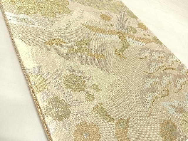 平和屋着物◎佐賀錦　六通柄袋帯　孔雀羽文　鳳凰松文　金銀糸　正絹　逸品　AABL5845yx