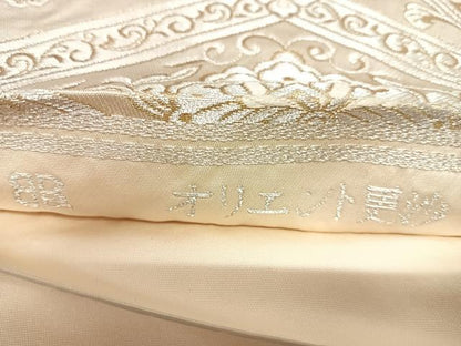 平和屋着物◎西陣　服部織物謹製　六通柄袋帯　唐織　オリエント更紗　金銀糸　正絹　逸品　AABL5860yx