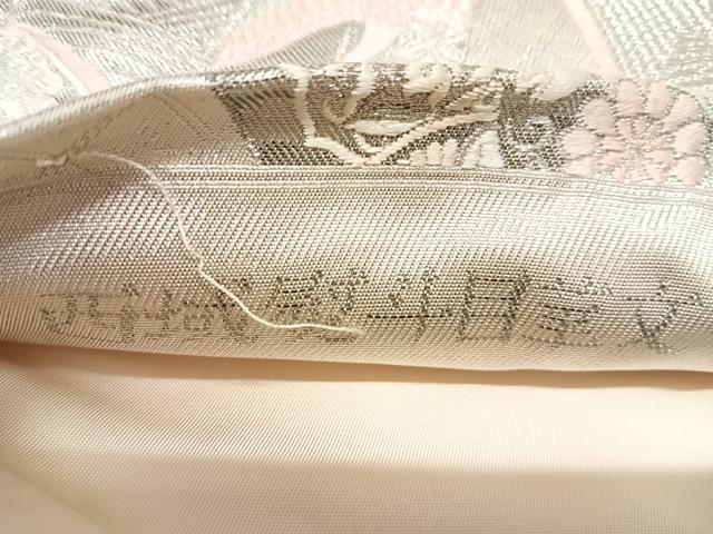 平和屋着物◎六通柄袋帯　唐織　西域熨斗目華文　プラチナ箔　銀糸　正絹　逸品　AABL5861yx