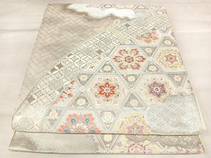 平和屋着物◎六通柄袋帯　唐織　正倉院花文　金銀糸　正絹　逸品　AABL5873yx