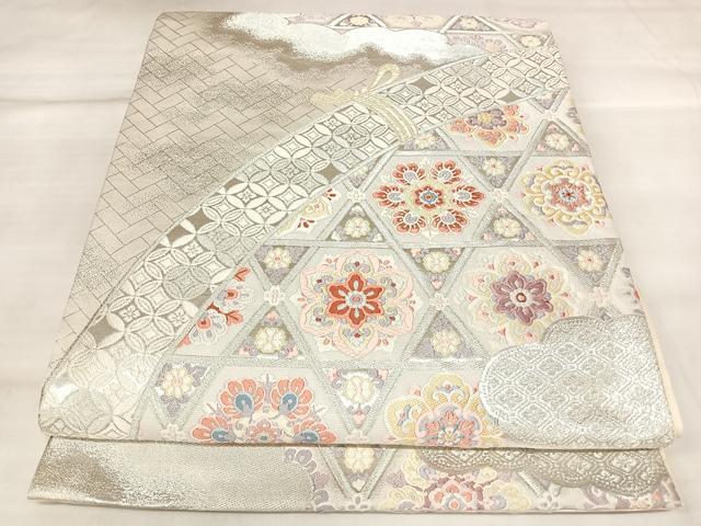 平和屋着物◎六通柄袋帯　唐織　正倉院花文　金銀糸　正絹　逸品　AABL5873yx