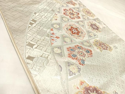 平和屋着物◎六通柄袋帯　唐織　正倉院花文　金銀糸　正絹　逸品　AABL5873yx