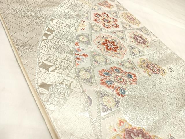 平和屋着物◎六通柄袋帯　唐織　正倉院花文　金銀糸　正絹　逸品　AABL5873yx