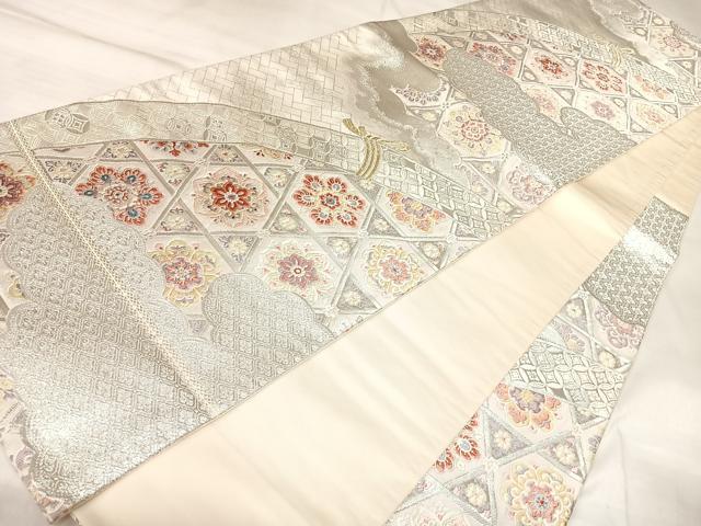 平和屋着物◎六通柄袋帯　唐織　正倉院花文　金銀糸　正絹　逸品　AABL5873yx