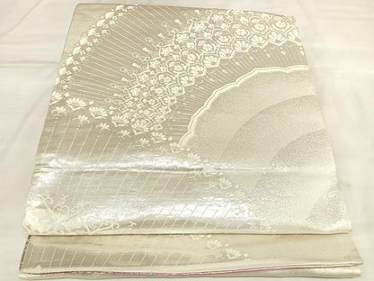 平和屋着物◎両面　六通柄袋帯　唐織　舞蝶文　金銀糸　正絹　逸品　AABL5874yx