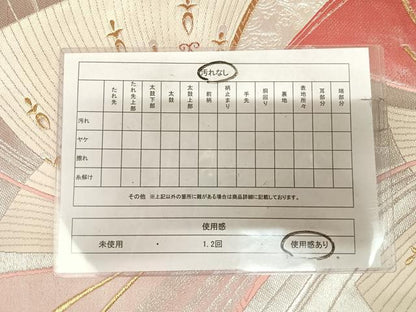 平和屋着物◎両面　六通柄袋帯　唐織　舞蝶文　金銀糸　正絹　逸品　AABL5874yx