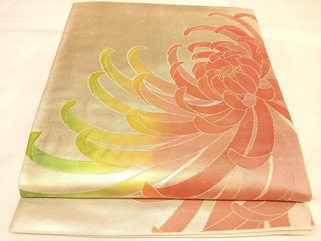平和屋着物◎六通柄袋帯　乱菊　金銀糸　正絹　逸品　AABL5880yx