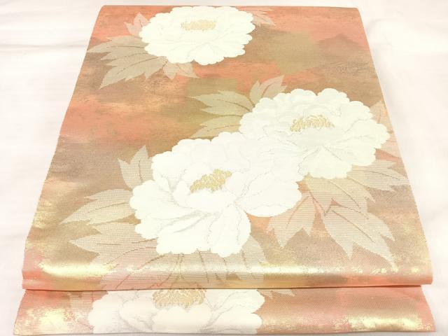 平和屋着物◎六通柄袋帯　舞花文　金銀糸　引箔　正絹　逸品　AABL5882yx