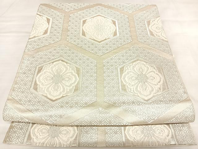 平和屋着物◎西陣　服部織物謹製　六通柄袋帯　オリエント更紗　唐織　銀糸　正絹　逸品　AABL5890yx