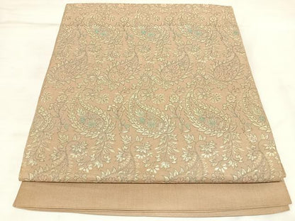平和屋着物◎六通柄　本袋帯　更紗花文　金糸　正絹　逸品　AABL5893yx