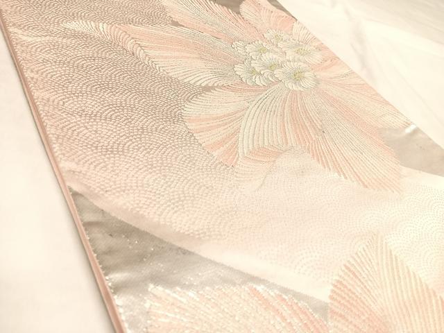 平和屋着物◎六通柄袋帯　舞花文　金銀糸　正絹　逸品　AABL5894yx