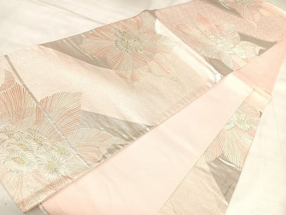 平和屋着物◎六通柄袋帯　舞花文　金銀糸　正絹　逸品　AABL5894yx