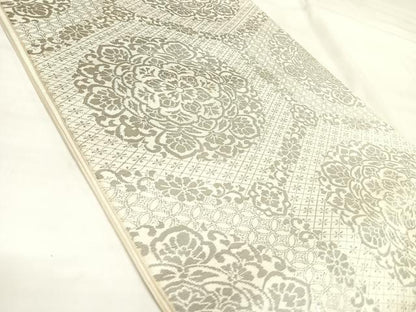 平和屋着物◎六通柄　本袋帯　尾甲花文　プラチナ箔　正絹　逸品　AABL5897yx