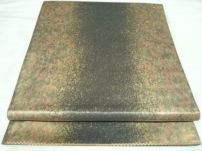 平和屋着物◎六通柄袋帯　霞文　金糸　引箔　正絹　逸品　AABL5899yx