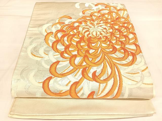 平和屋着物◎六通柄袋帯　唐織　乱菊　金銀糸　正絹　逸品　AABL5901yx