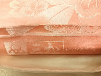 平和屋着物◎両面　全通柄袋帯　舞花文　三松オリジナル帯　銀糸　正絹　逸品　AABL5902yx