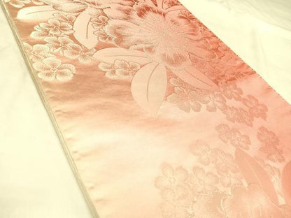 平和屋着物◎両面　全通柄袋帯　舞花文　三松オリジナル帯　銀糸　正絹　逸品　AABL5902yx