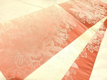 平和屋着物◎両面　全通柄袋帯　舞花文　三松オリジナル帯　銀糸　正絹　逸品　AABL5902yx